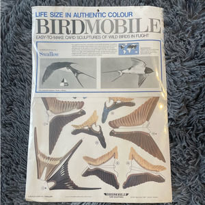 Deadstock Vintage Card Sculpture of a Swallow in Flight